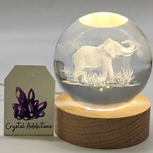 Load image into Gallery viewer, Glass Etched Spheres + USB Light Up Stand (7 variants)
