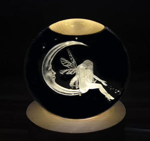 Glass Etched Spheres + USB Light Up Stand (7 variants)