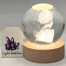 Load image into Gallery viewer, Glass Etched Spheres + USB Light Up Stand (7 variants)
