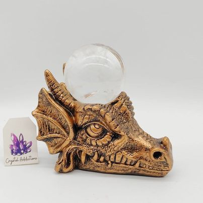 Resin Dragon Head Sphere Stand