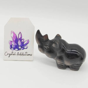 Silver Sheen Obsidian Rhino # 108