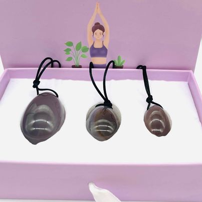 Grey Agate Yoni Eggs Set