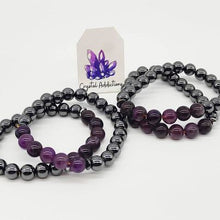 Load image into Gallery viewer, Hematite and Amethyst Bracelet
