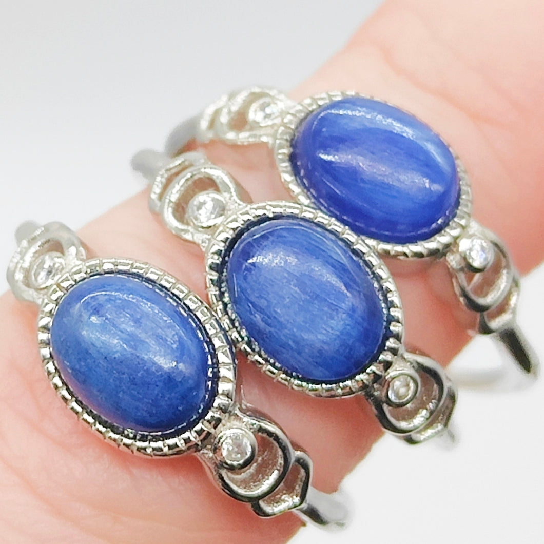 Kyanite Silver Adjustable Ring