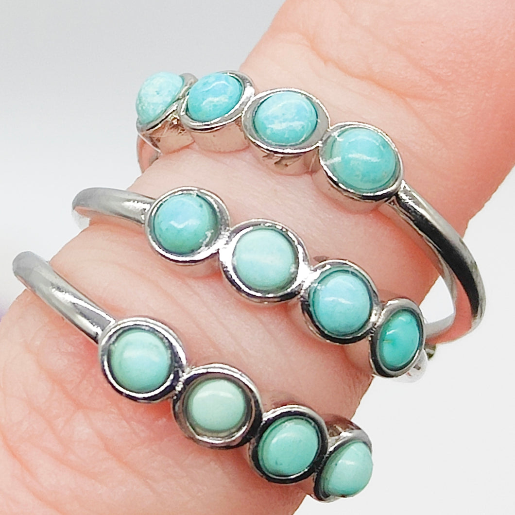 Turquoise Silver Adjustable Ring