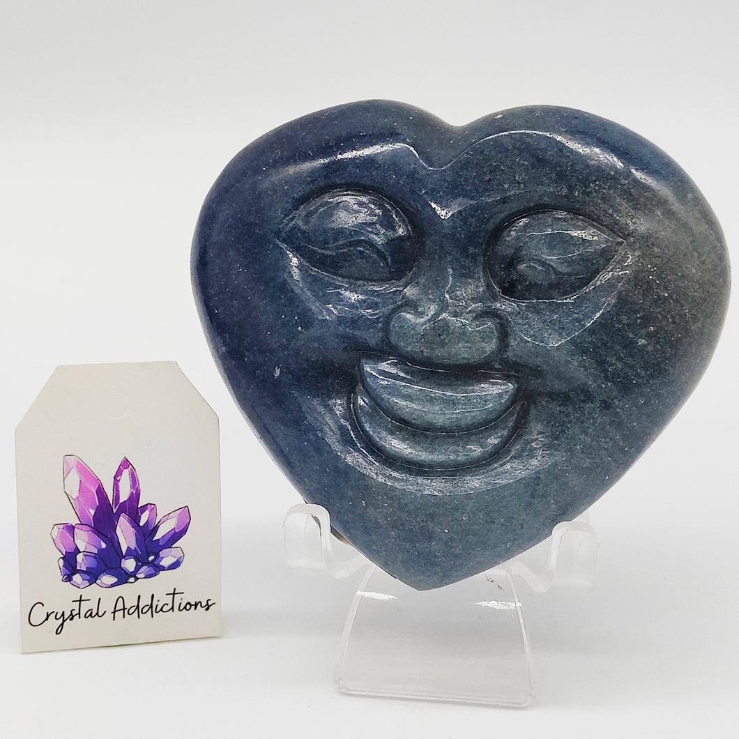 Lazulite Heart With Face #9