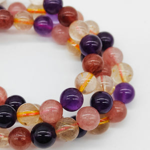 Amethyst, Citrine & Strawberry Quartz Bracelet