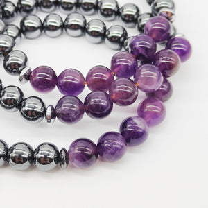 Hematite and Amethyst Bracelet