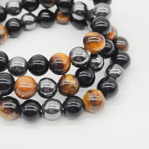 Hematite, Black Obsidian & Tigers Eye Bracelet