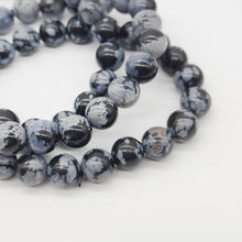 Load image into Gallery viewer, Snowflake Obsidian Bracelet
