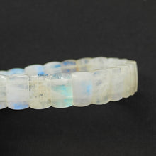 Load image into Gallery viewer, Rainbow Moonstone Flat Rectangle Bracelet
