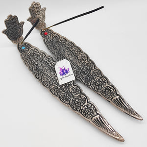 Hamsa Hand Leaf Incense Burner Holder