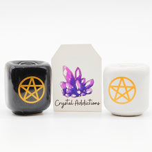 Load image into Gallery viewer, Ceramic Pentacle Wish and Spell Candle Holders
