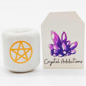 Ceramic Pentacle Wish and Spell Candle Holders