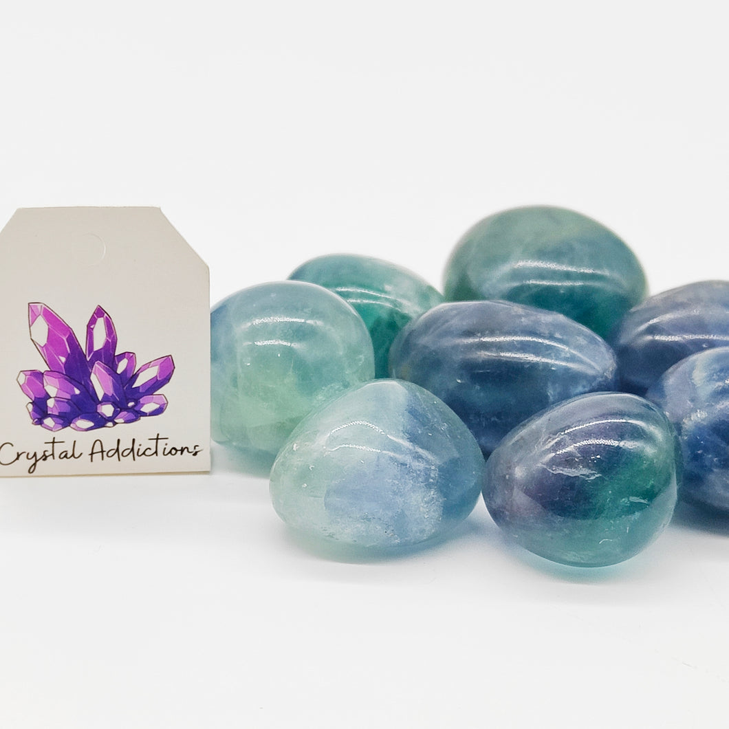 Blue Fluorite Tumbles