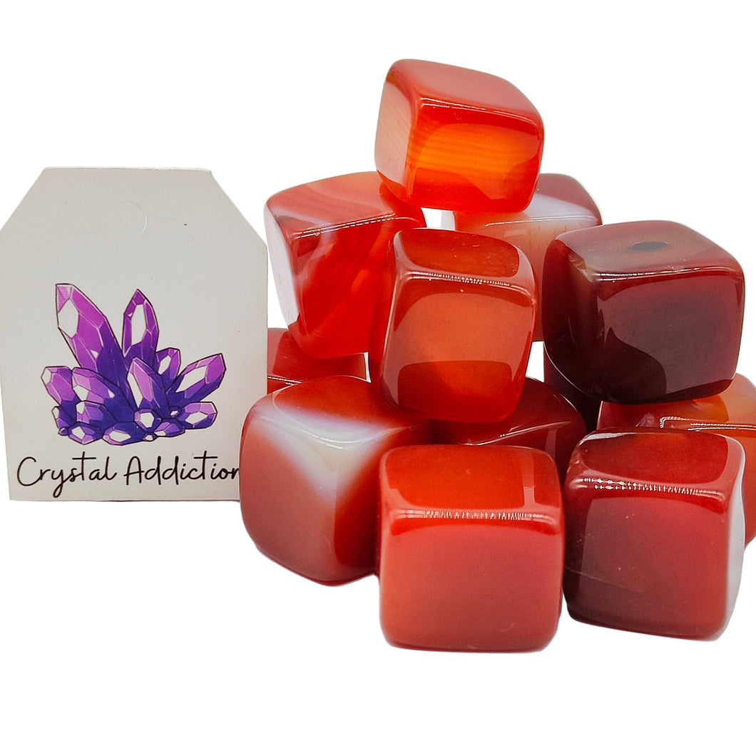 ELLY SCHILLER - Carnelian High Grade Cubed Tumbles X3
