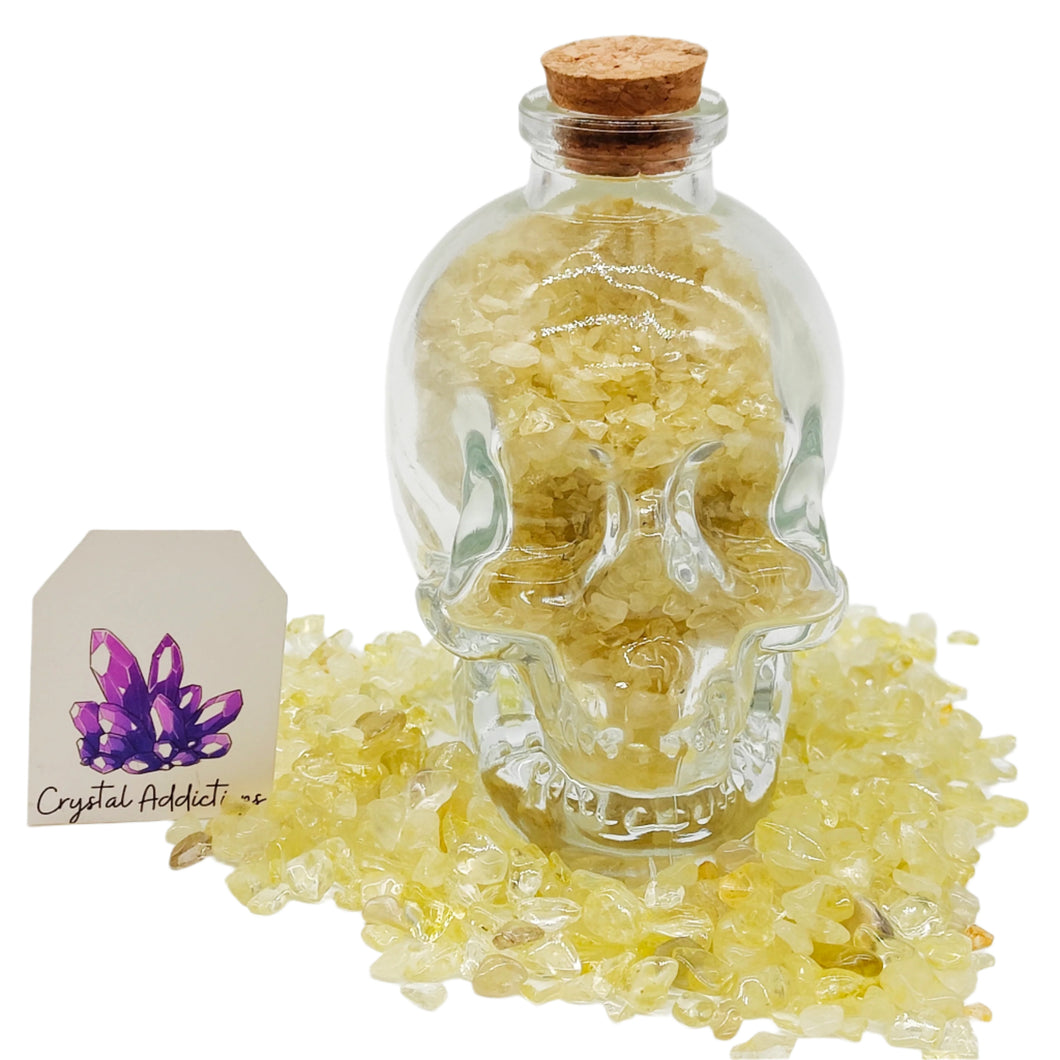 Citrine Skull Chip Wish Bottle