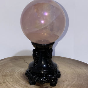 Large Black Resin Sphere Stand