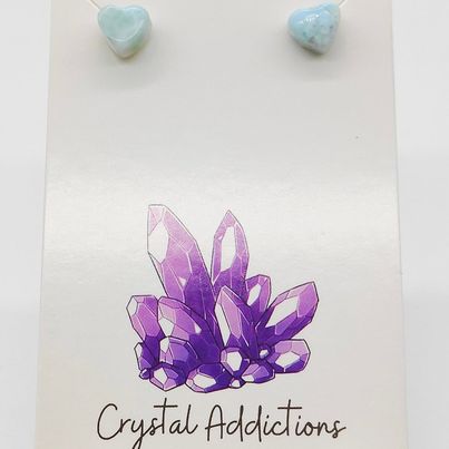 Larimar Heart Earrings # 72