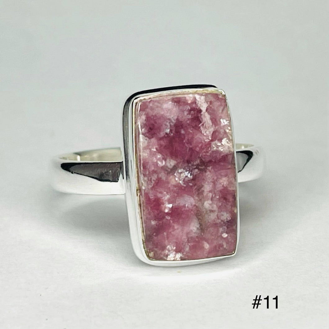 Lepidolite Rectangle Ring # 11