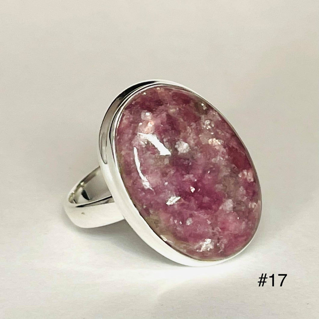 Lepidolite Oval Ring # 17