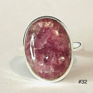 Lepidolite Oval Ring # 32