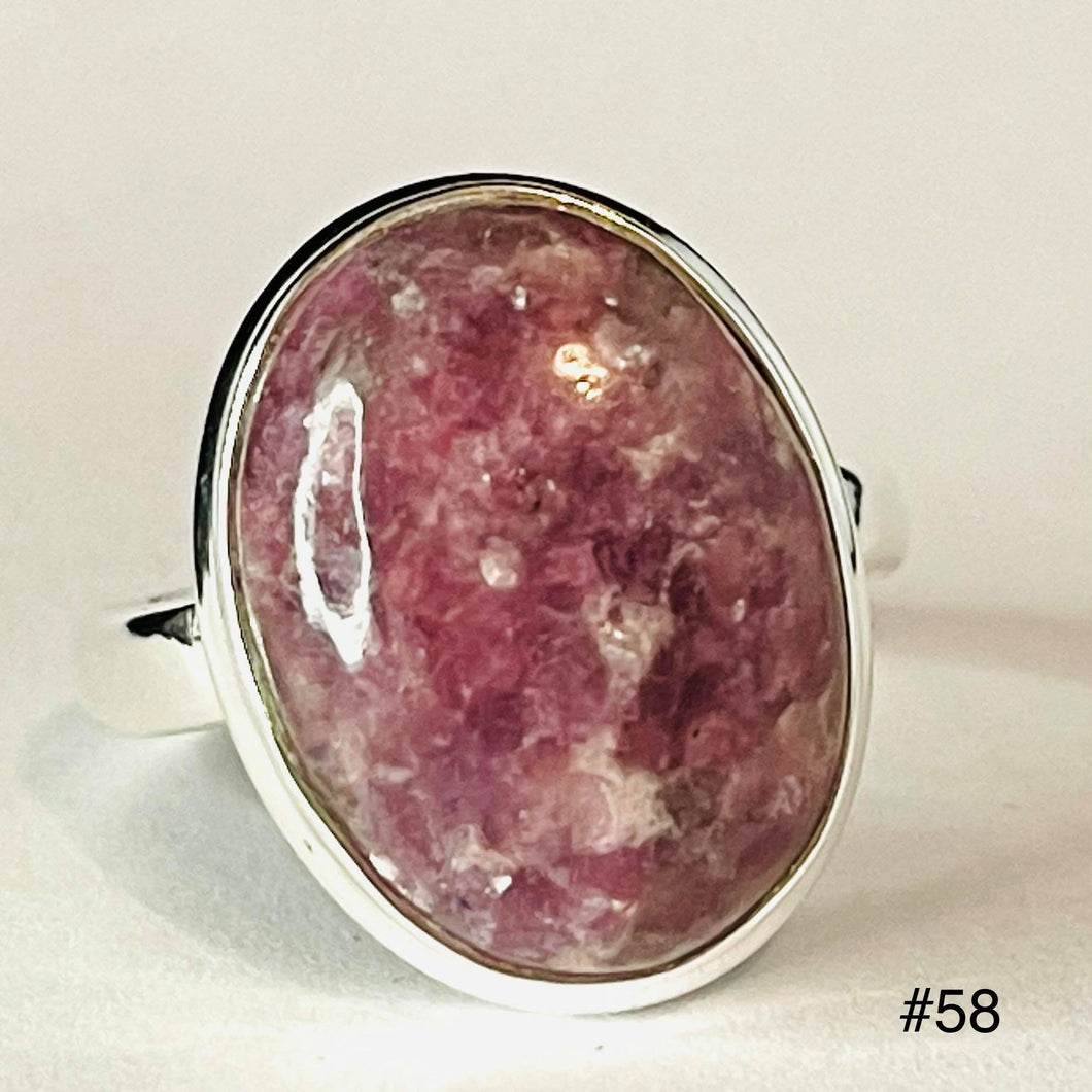 Lepidolite Oval Ring #58