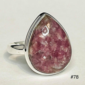 Lepidolite Teardrop Ring # 78