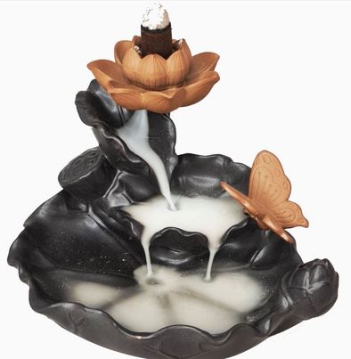 Lotus & Butterfly Backflow Incense Burner