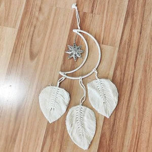 Macrame Moon Leaf Star Dream Catcher