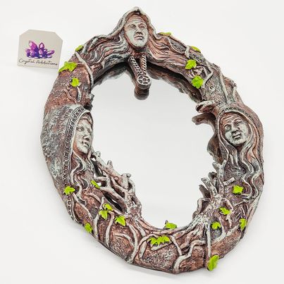 Maiden, Mother & Crone Branch Resin Mirror