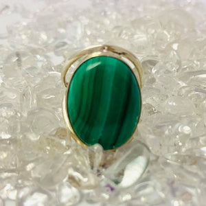 Malachite Sterling Silver Ring #48