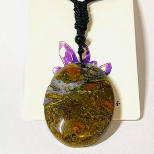 Mexican Crazy Lace Agate Pendant # 168