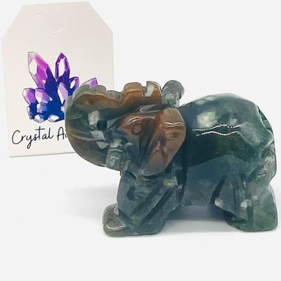 Moss Agate Elephant # 21