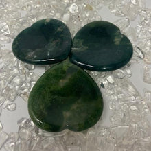 Load image into Gallery viewer, Moss Agate Heart Thumbstone
