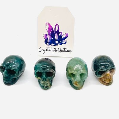 Moss Agate Mini Skulls