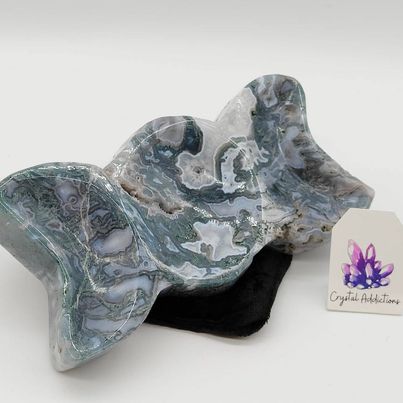 Moss Agate Moon Bowl # 193