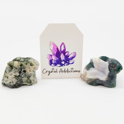 Moss Agate Rabbits