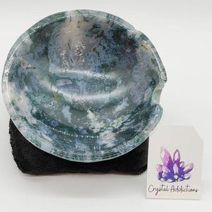 Moss Agate Medium Round Bowl # 136