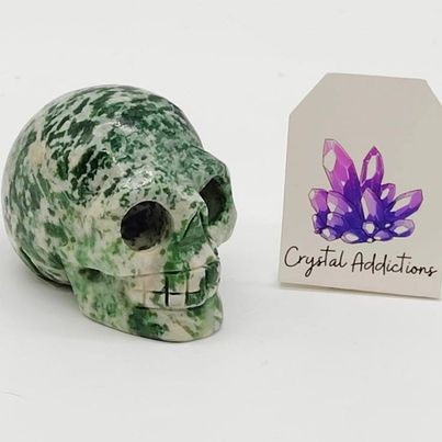 Moss Agate Skull # 122