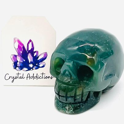 Moss Agate Skull # 151