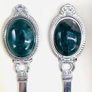 Moss Agate Spoon & Fork Gift Set