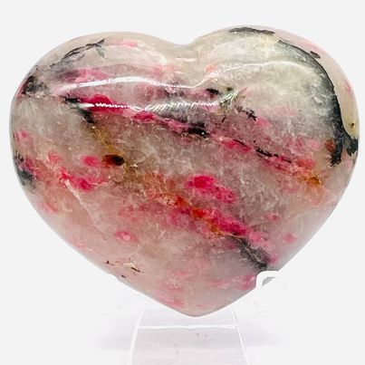 Pink Tourmaline + Black Tourmaline in Feldspar Heart # 199