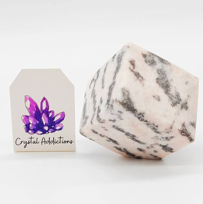 Pink Zebra Jasper Standing Cube # 94