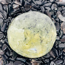 Load image into Gallery viewer, Prehnite with Black Tourmaline Palm Stone #9
