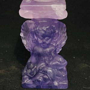 Purple Fluorite Cupid Sphere Stand # 29