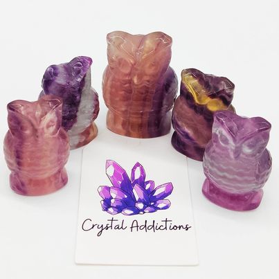 Rainbow Fluorite Owls