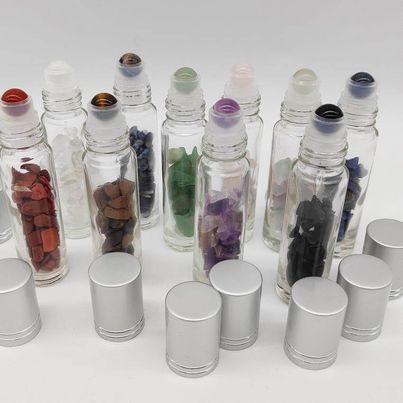 Rollerball Chip Bottles with Crystal Rollers