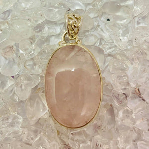 Rose Quartz Sterling Silver Pendant #14