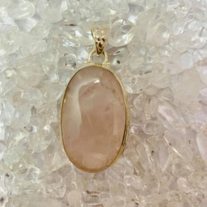 Rose Quartz Sterling Silver Pendant #195